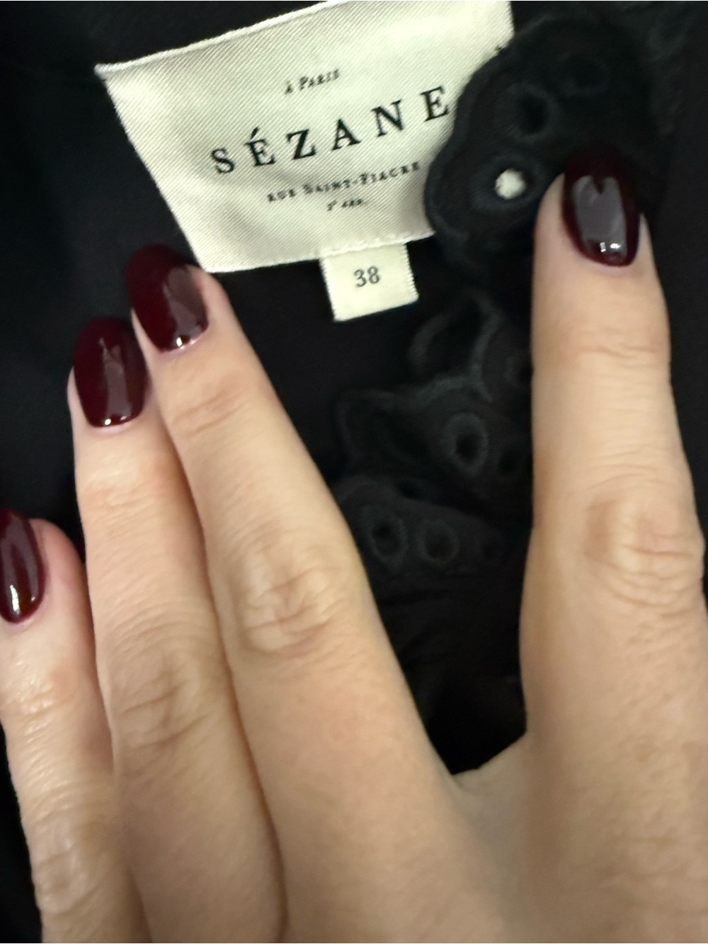 Sezane Black Mini Dress with Long Sleeves - Picture 2 of 8